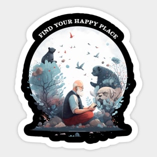 Find your Happy place | Mindfulness T-shirt Sticker